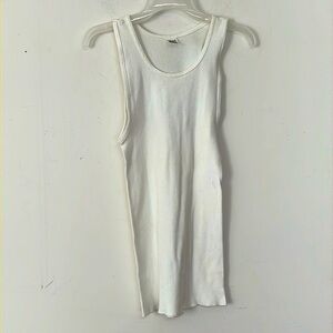 🌞 Fruit of the Loom Classic Ribbed Distressed White Tank Top wifebeater men XL